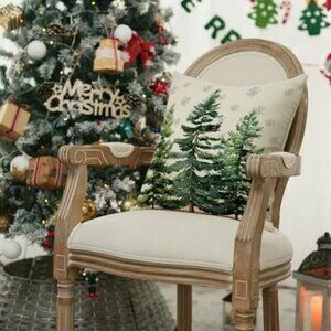 Winter Trees Snowflake Christmas Throw Pillow Cover NWOT